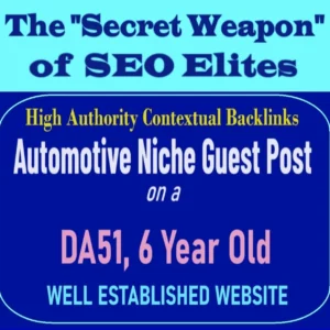 Premium SEO Guest Post on my DA40 Plus Automotive Blog with Dofollow backlink