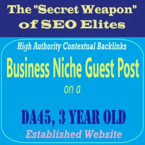 Premium SEO Guest Post on my DA40 Plus Business Blog with Dofollow backlink