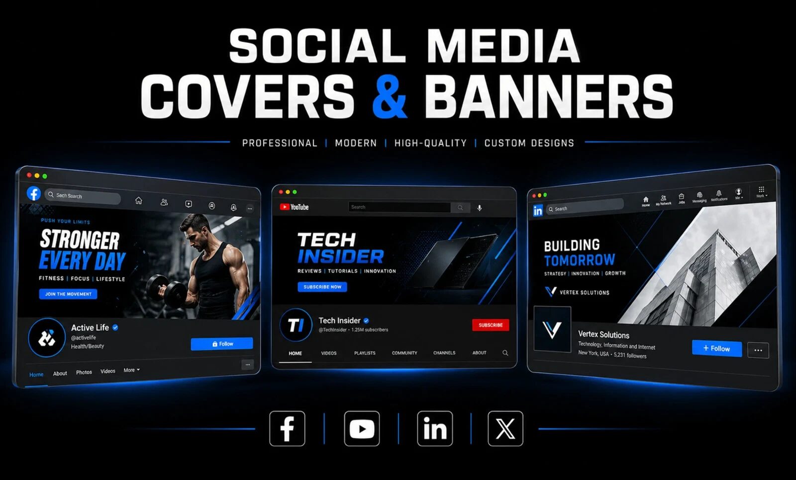 Premium Quality, Social Media Banner Design Service